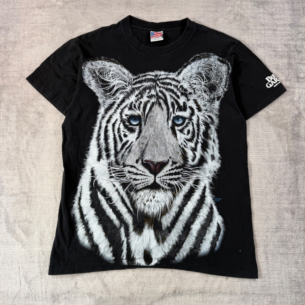 VTG White Tiger Shirt Men Large Black 1994 Busch Gardens "Extinction is Forever"
